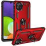 Mobigear Armor Ring Samsung Galaxy A22 4G Hülle Hardcase Backcover Stoßfest mit Ringhalter - Rot