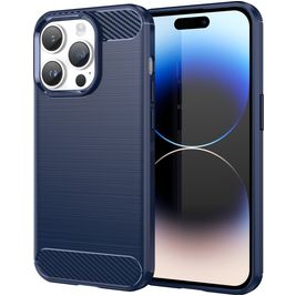 Mobigear Brushed Slim iPhone 15 Pro Max Hülle Flexibles TPU Backcover - Blau