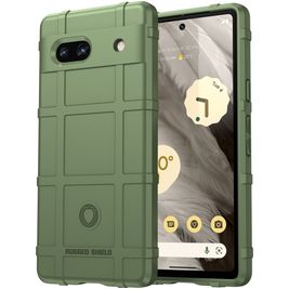 Mobigear Rugged Shield Google Pixel 7a Hülle Flexibles TPU Backcover Stoßfest - Grün