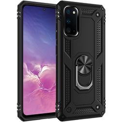 Mobigear Armor Ring Samsung Galaxy S20 Hardcase Backcover Shockproof mit Ringhalter - Schwarz