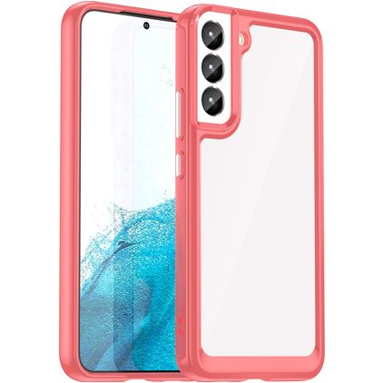 Mobigear Crystal Samsung Galaxy S23 Plus Hülle Hardcase Backcover - Transparent / Rot