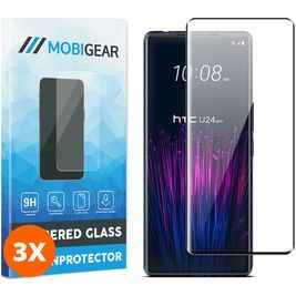 Mobigear Premium HTC U24 Pro Panzerglas Gehärtetes Glas Displayschutz - Hüllenfreundlich (3er Pack)