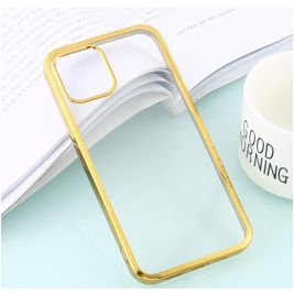 Mobigear Royal iPhone 12 Pro Max Hülle Flexibles TPU Backcover - Transparent / Gold