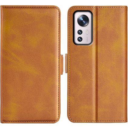 Mobigear Slim Magnet Xiaomi 12 Pro Klapphülle Portemonnaie - Cognac