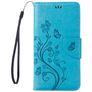 Mobigear Flowers iPhone 8 Hülle Klapphülle Geldbörse - Blau