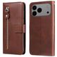 Mobigear Zipper iPhone 17 Pro Max Hülle Klapphülle Geldbörse - Braun