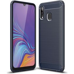 Mobigear Brushed Slim Samsung Galaxy A40 Hülle Flexibles TPU Backcover - Marineblau