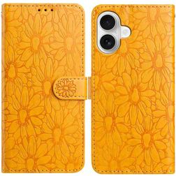 Mobigear Flowers iPhone 17 Hülle Klapphülle Geldbörse - Gelb