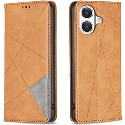 Mobigear Rhombus Slim iPhone 17 Hülle Klapphülle - Cognac