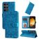Mobigear Sunflower Samsung Galaxy S24 Ultra Hülle Klapphülle Geldbörse - Blau
