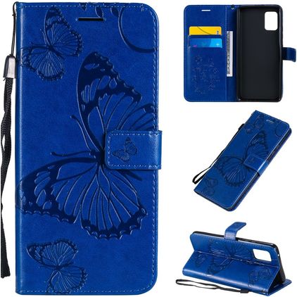 Mobigear Butterfly Samsung Galaxy A51 5G Hülle Klapphülle Geldbörse - Blau