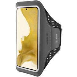 Mobiparts Comfort Fit Handyhalterung Joggen Samsung Galaxy S22 Plus Sporthülle Neopren Sportarmband - Schwarz