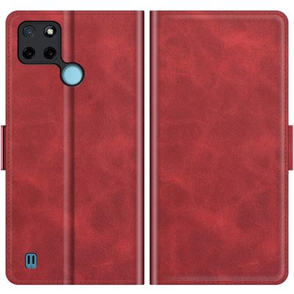 Mobigear Slim Magnet Realme C25Y Hülle Klapphülle Geldbörse - Rot