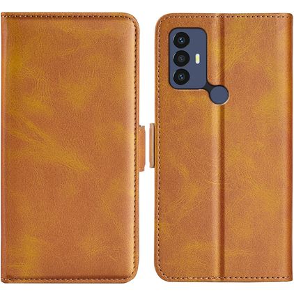 Mobigear Slim Magnet TCL 30 SE Hülle Klapphülle Geldbörse - Cognac