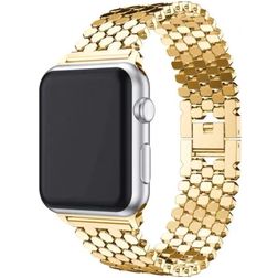 Mobigear Honeycomb Edelstahl Apple Watch Armband Dornschließe - 49/46/45/44 mm - Gold