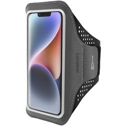 Mobiparts Comfort Fit Handyhalterung Joggen iPhone 14 Sporthülle Neopren Sportarmband - Schwarz