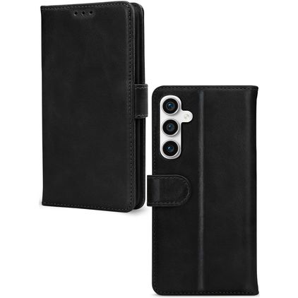Mobilize Wallet Samsung Galaxy S23 FE Hülle Echtes Leder Klapphülle Geldbörse - Schwarz