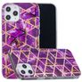 Mobigear Marble iPhone 12 Hülle Flexibles TPU Backcover - Lila