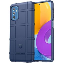 Mobigear Rugged Shield Samsung Galaxy M52 Hülle Flexibles TPU Backcover Stoßfest - Blau