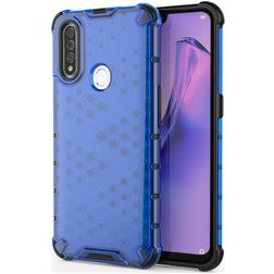 Mobigear Honeycomb OPPO A31 Hülle Hardcase Backcover Stoßfest - Blau