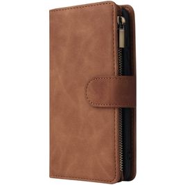 Mobigear Zipper Huawei P40 Hülle Klapphülle Geldbörse - Braun