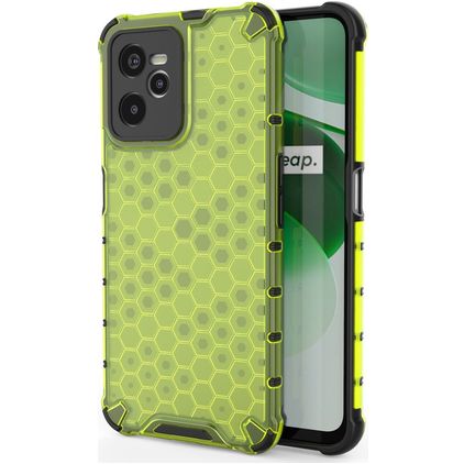 Mobigear Honeycomb Realme C35 Hülle Hardcase Backcover Stoßfest - Grün