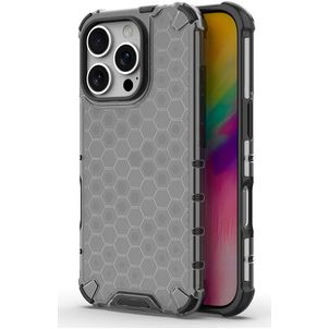 Mobigear Honeycomb iPhone 16 Pro Hülle Hardcase Backcover Stoßfest - Schwarz