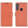 Mobigear Classic Motorola One Fusion Plus Hülle Klapphülle Geldbörse - Cognac