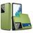 Mobigear Card Samsung Galaxy S21 Ultra Hardcase Backcover Shockproof mit Kartenfach - Grün