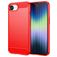 Mobigear Brushed Slim iPhone 16e Hülle Flexibles TPU Backcover - Rot