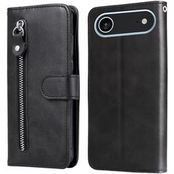 Mobigear Zipper iPhone Air Hülle Klapphülle Geldbörse - Schwarz