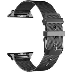 Mobigear Buckle Loop Milanaise Apple Watch Armband Dornschließe - 42/41/40/38 mm - Schwarz