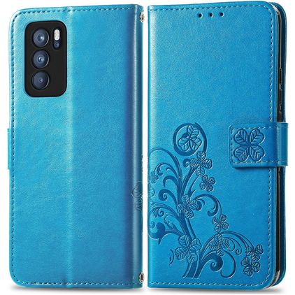 Mobigear Clover OPPO Reno 6 Pro 5G Klapphülle Portemonnaie - Blau