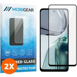 Mobigear Premium Motorola Moto G62 Panzerglas Gehärtetes Glas Displayschutz - Hüllenfreundlich - Schwarz (2er Pack)