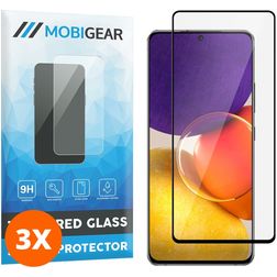 Mobigear Premium Samsung Galaxy A82 5G Panzerglas Gehärtetes Glas Displayschutz - Hüllenfreundlich - Schwarz (3er Pack)