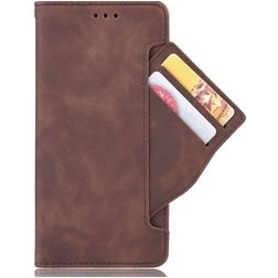 Mobigear Slide Wallet POCO F4 GT Hülle Klapphülle Geldbörse - Braun