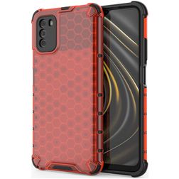 Mobigear Honeycomb POCO M3 Hardcase Backcover Shockproof - Rot