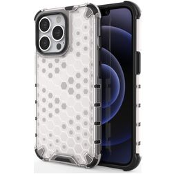 Mobigear Honeycomb iPhone 14 Pro Hülle Hardcase Backcover Stoßfest - Weiß