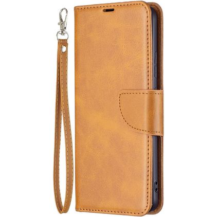 Mobigear Excellent Xiaomi Redmi Note 11T Hülle Klapphülle Geldbörse - Cognac