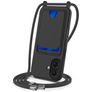 Mobigear Lanyard Card iPhone 16 Silikon Handykette mit Kartenhalter - Schwarz