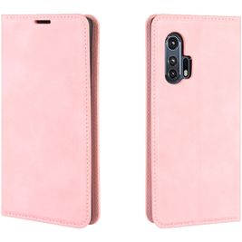 Mobigear Retro Slim Motorola Edge Plus Hülle Klapphülle Geldbörse - Pink