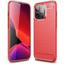 Mobigear Brushed Slim iPhone 13 Pro Hülle Flexibles TPU Backcover - Rot