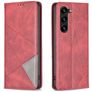 Mobigear Rhombus Slim Samsung Galaxy S24 Plus Hülle Klapphülle - Rot