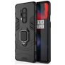 Mobigear Armor Ring OnePlus 8 Pro Hülle Hardcase Backcover Stoßfest mit Ringhalter - Schwarz
