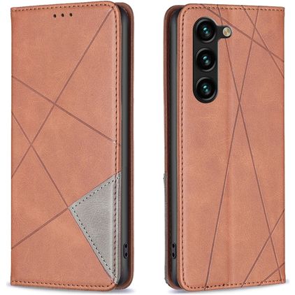Mobigear Rhombus Slim Samsung Galaxy S25 Plus Klapphülle - Braun
