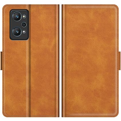 Mobigear Slim Magnet Realme GT Neo 3T Hülle Klapphülle Geldbörse - Cognac