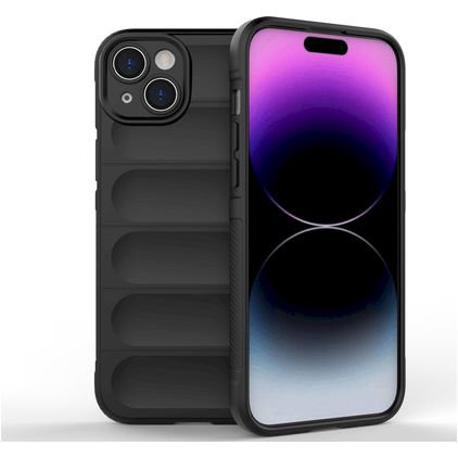 Mobigear Bumpy iPhone 15 Plus Hülle Flexibles TPU Backcover - Schwarz