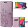 Mobigear Flowers Samsung Galaxy M53 Hülle Klapphülle Geldbörse - Lila