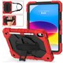 Mobigear SureGrip Xtreme iPad 11 (2025) Hülle Kunststoff,Silikon Backcover + Stifthalter + Schulterträger + Ständer - Rot