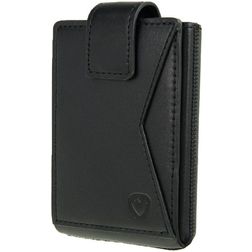 Valenta Card Case Pocket Premium Echtleder Kartenetui - 10 Karten - Schwarz